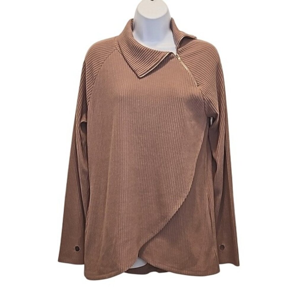 Doe & Rae Long Sleeve Tunic Top Large New Women's Lagenlook Art to Wear